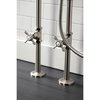 Kingston Brass CCK246K8 Freestanding Clawfoot Tub Faucet Package with Supply Line, Brushed Nickel CCK246K8